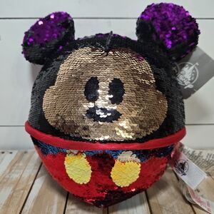 Disney Parks Mickey Mouse Reversible Flip Sequined Plush 13"